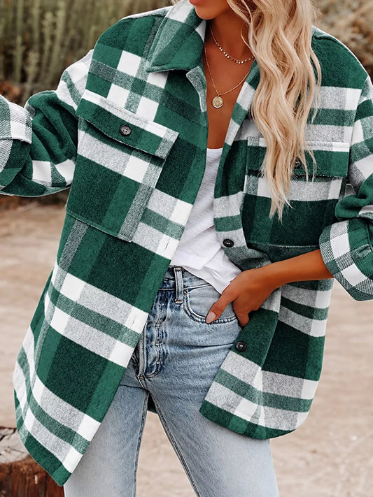 Plaid Button Up Shacket