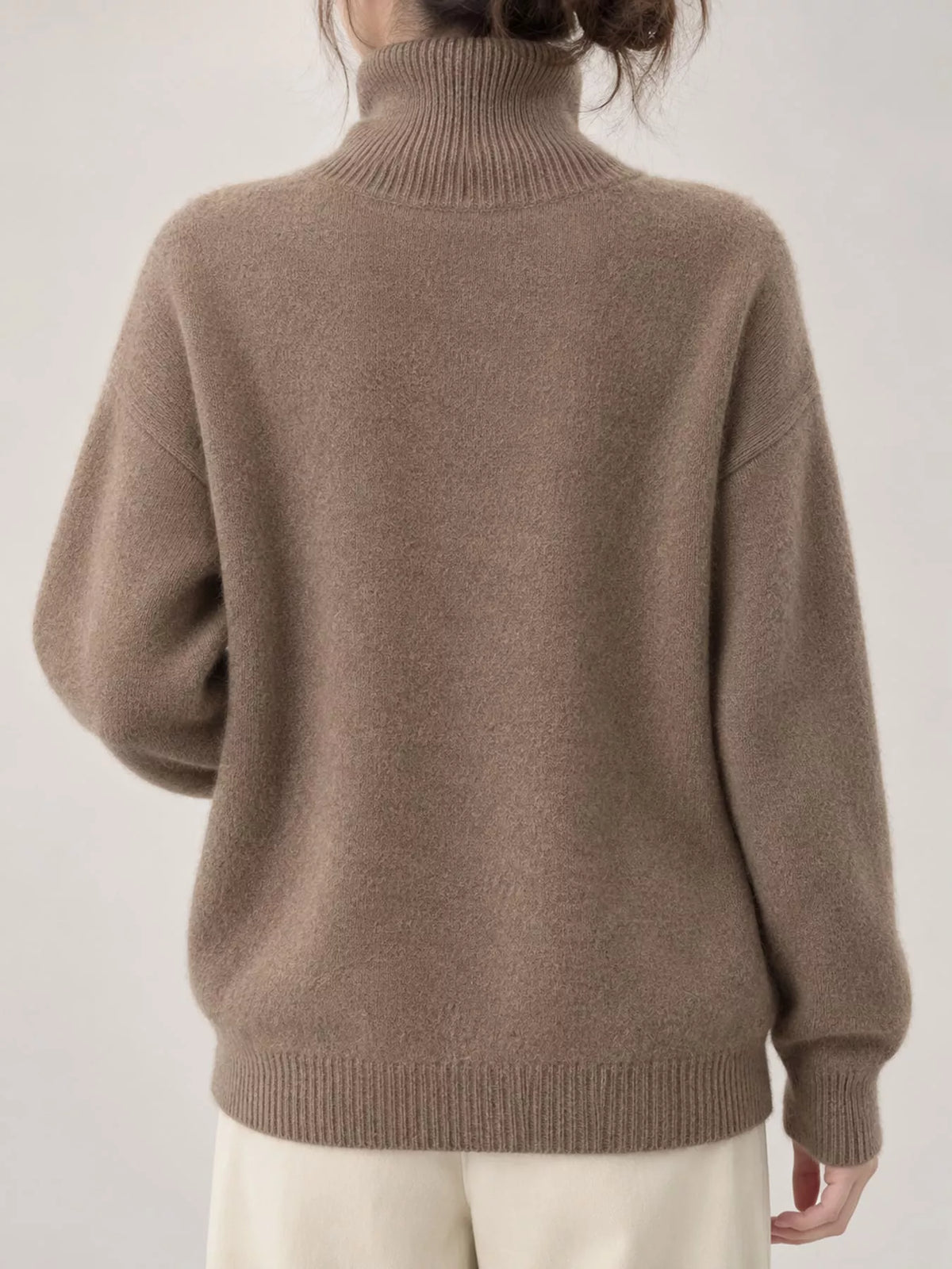Turtleneck Dropped Shoulder Sweater