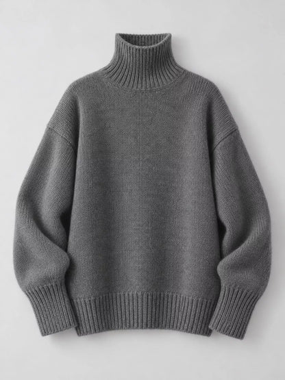Turtleneck Dropped Shoulder Sweater