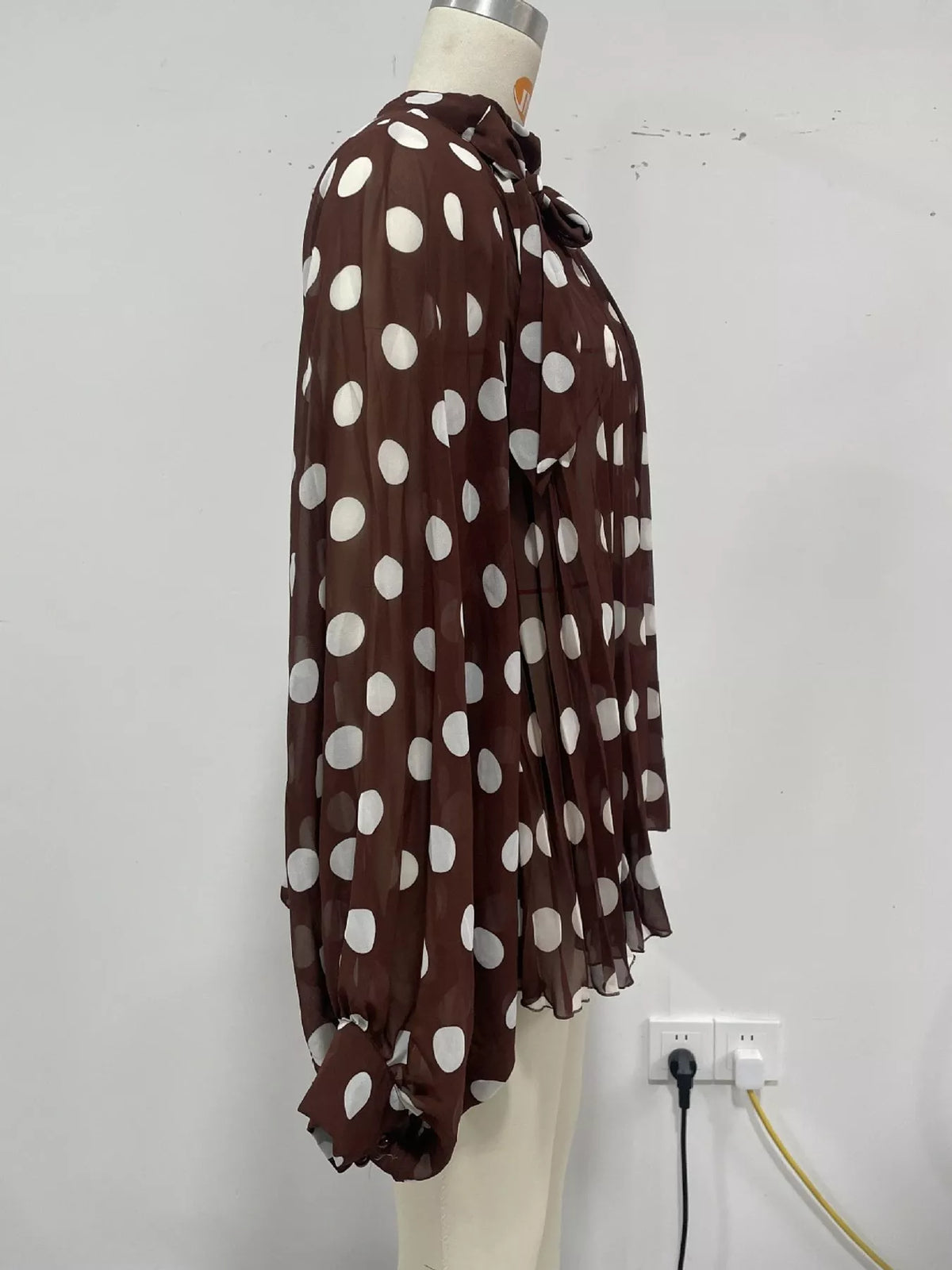 Polka Dot Long Sleeve Blouse