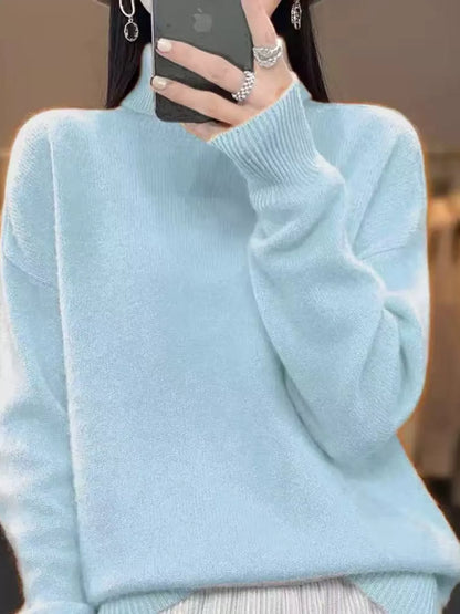 Turtleneck Dropped Shoulder Sweater