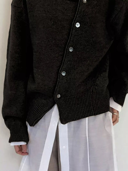 Asymmetric Button-Down Sweater