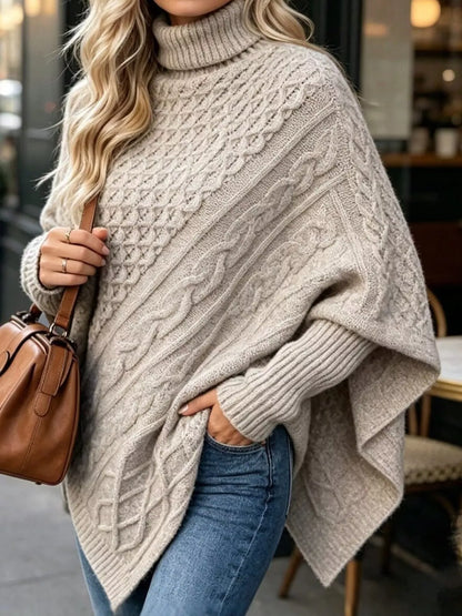 Turtleneck Cable-Knit Sweater
