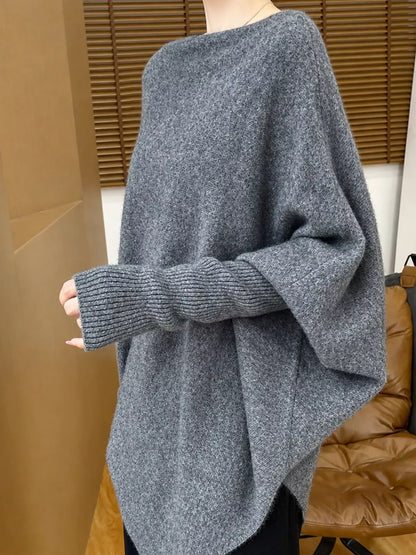 Asymmetrical Lantern Sleeve Sweater