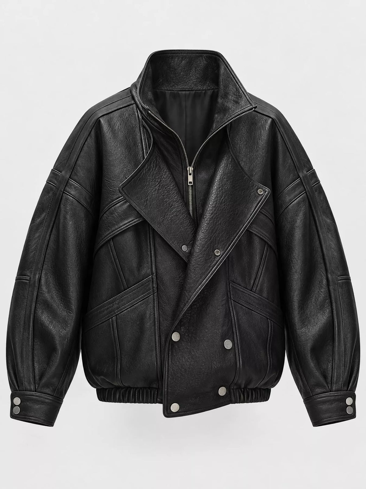 Snap Down Leather Jacket