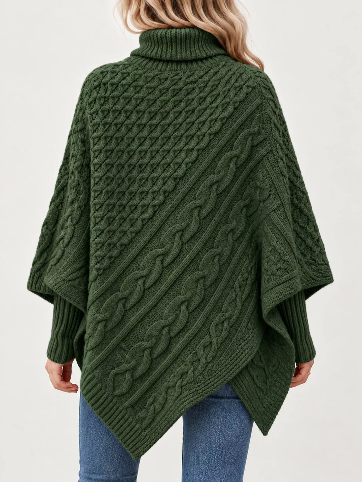 Turtleneck Cable-Knit Sweater