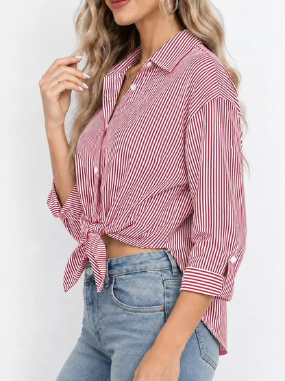 Casual Striped Button-Down Shirt