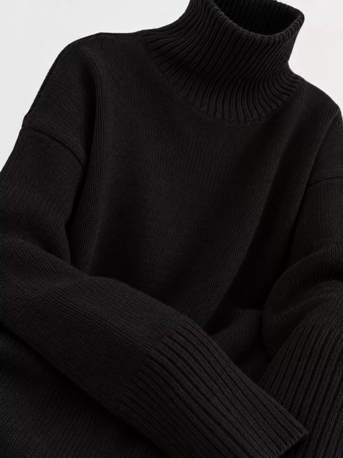 Turtleneck Dropped Shoulder Sweater