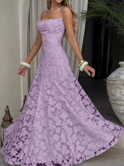 Backless Lace Maxi Dress
