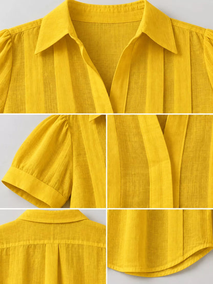 Full Size Button Up Short Sleeve Shirt Plus Size