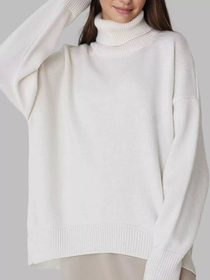 Turtleneck Dropped Shoulder Sweater