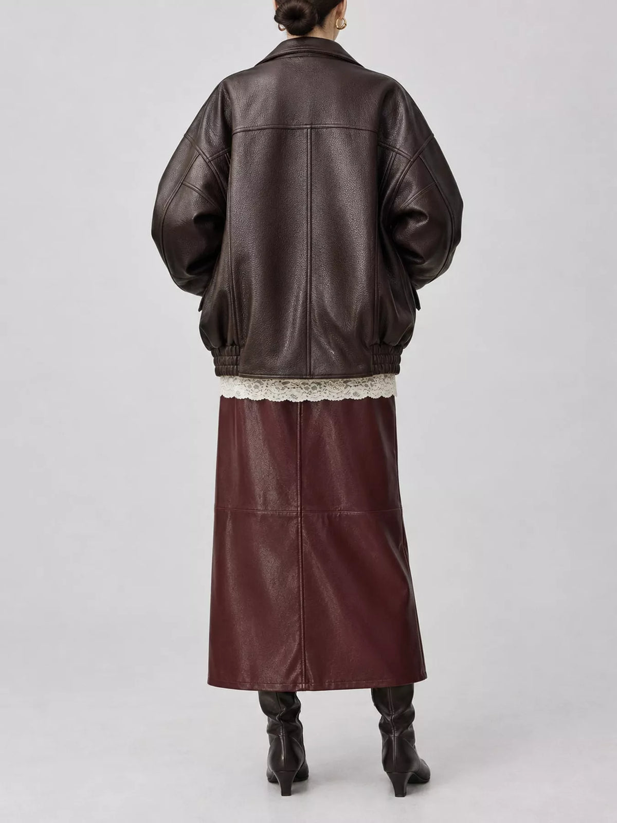 Snap Down Leather Jacket