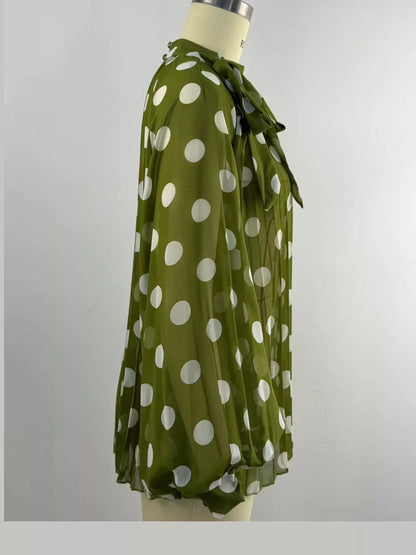 Polka Dot Long Sleeve Blouse