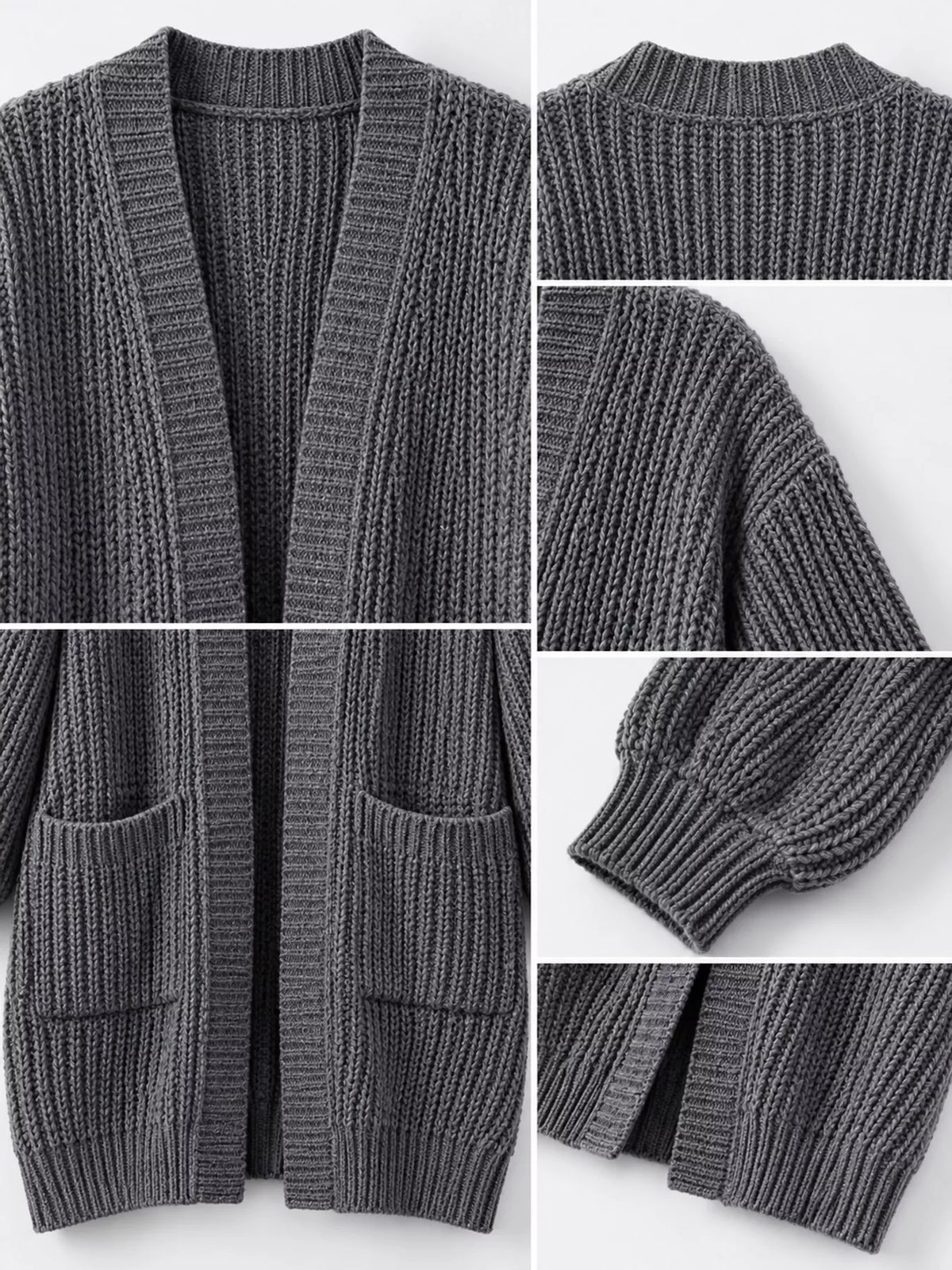 Full Size Chunky Knit Openwork Front Longline Cardigan Plus Size