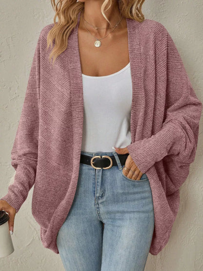 Open-Front Batwing Sleeve Cardigan