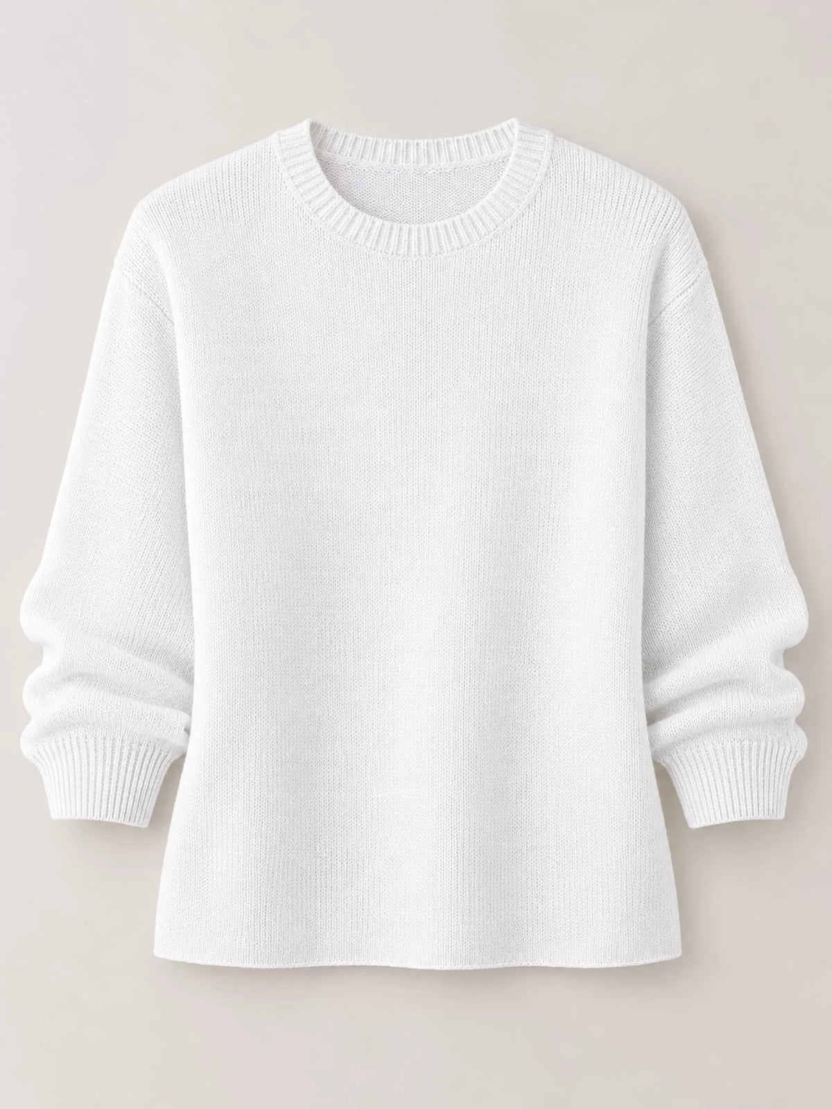 Full Size Classic Crew Neck Sweater Plus Size