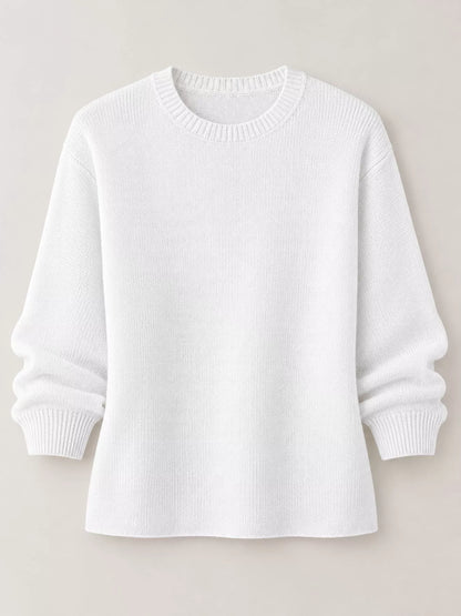 Full Size Classic Crew Neck Sweater Plus Size