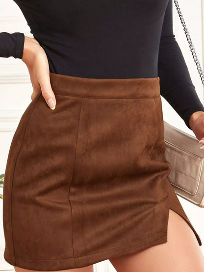 High-Waisted Slit Skirt