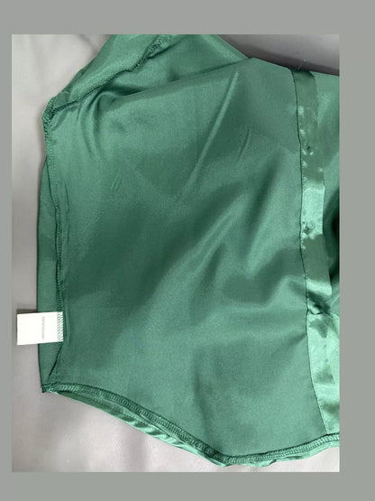 Satin Button-Down Long Sleeve Shirt