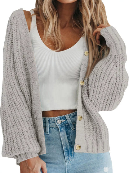 Full Size Chunky Knit Button-Down Cardigan Plus Size