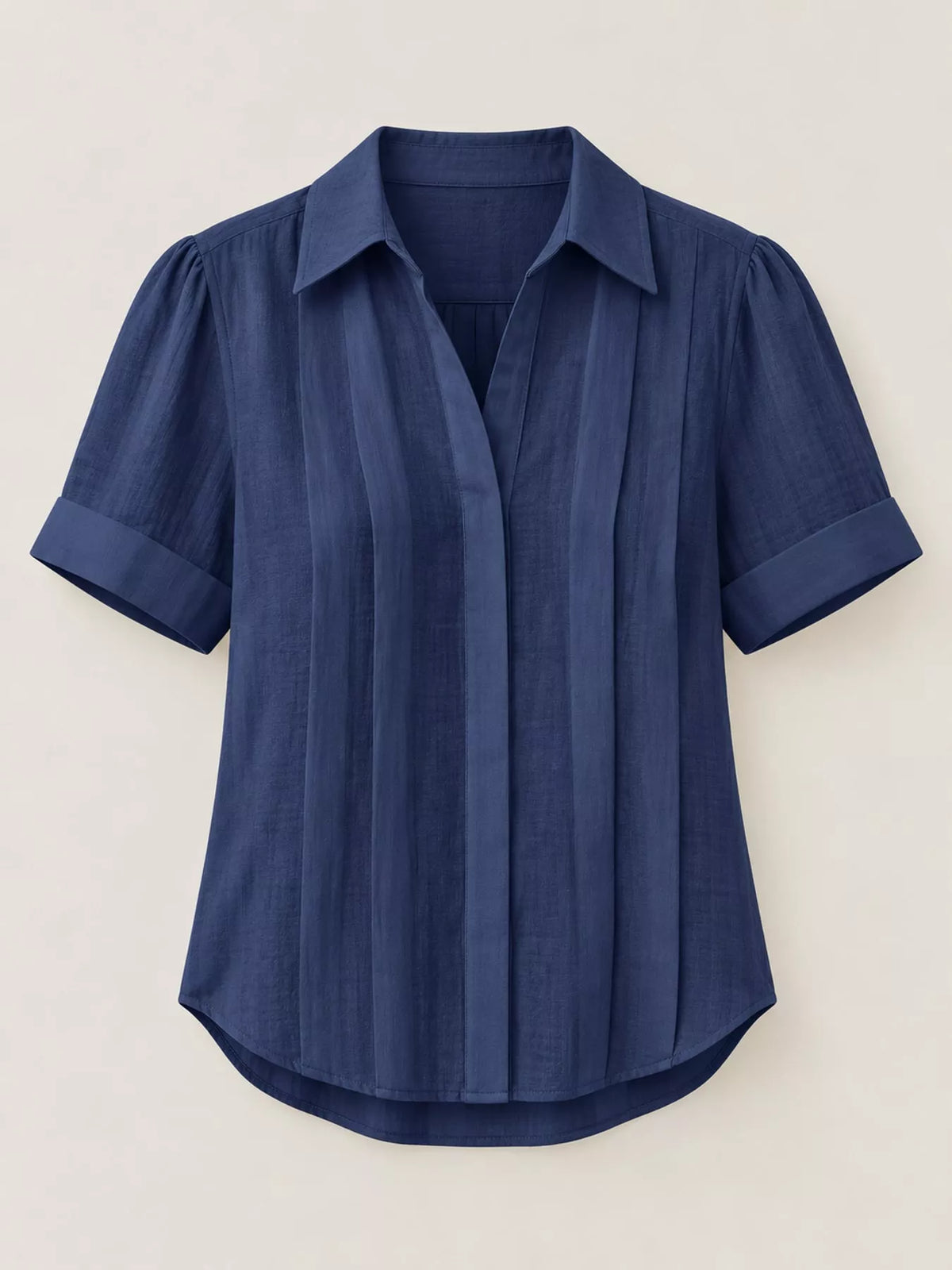 Full Size Button Up Short Sleeve Shirt Plus Size