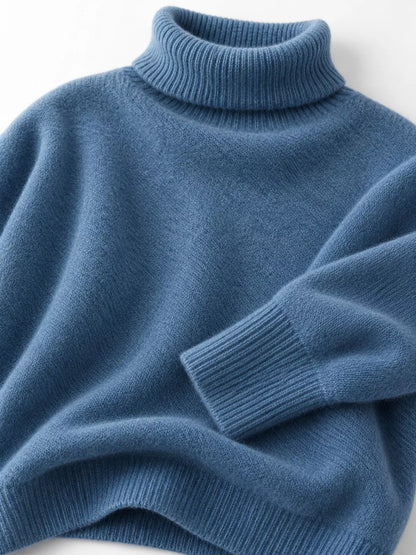 Turtleneck Dropped Shoulder Sweater