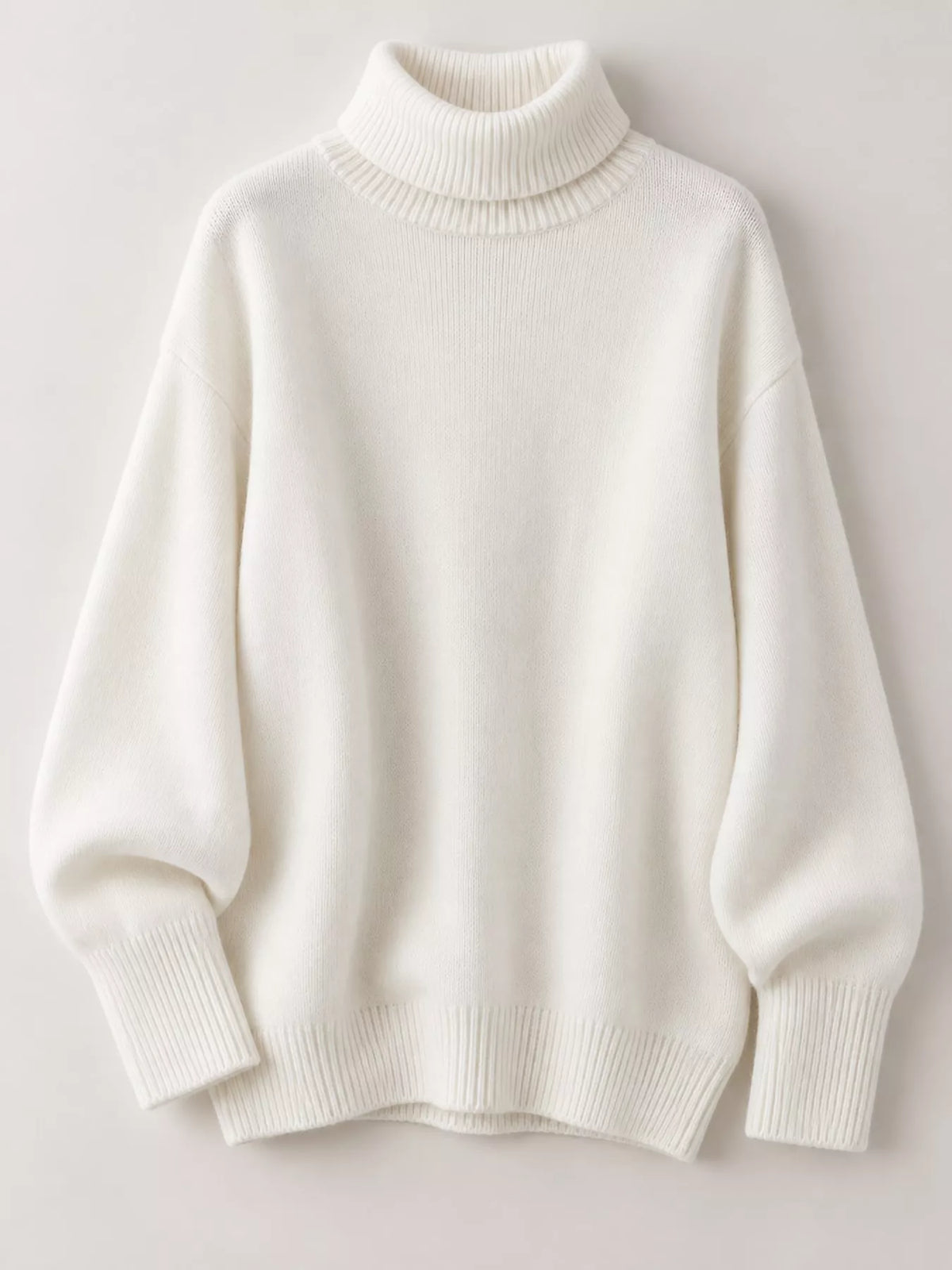 Turtleneck Dropped Shoulder Sweater