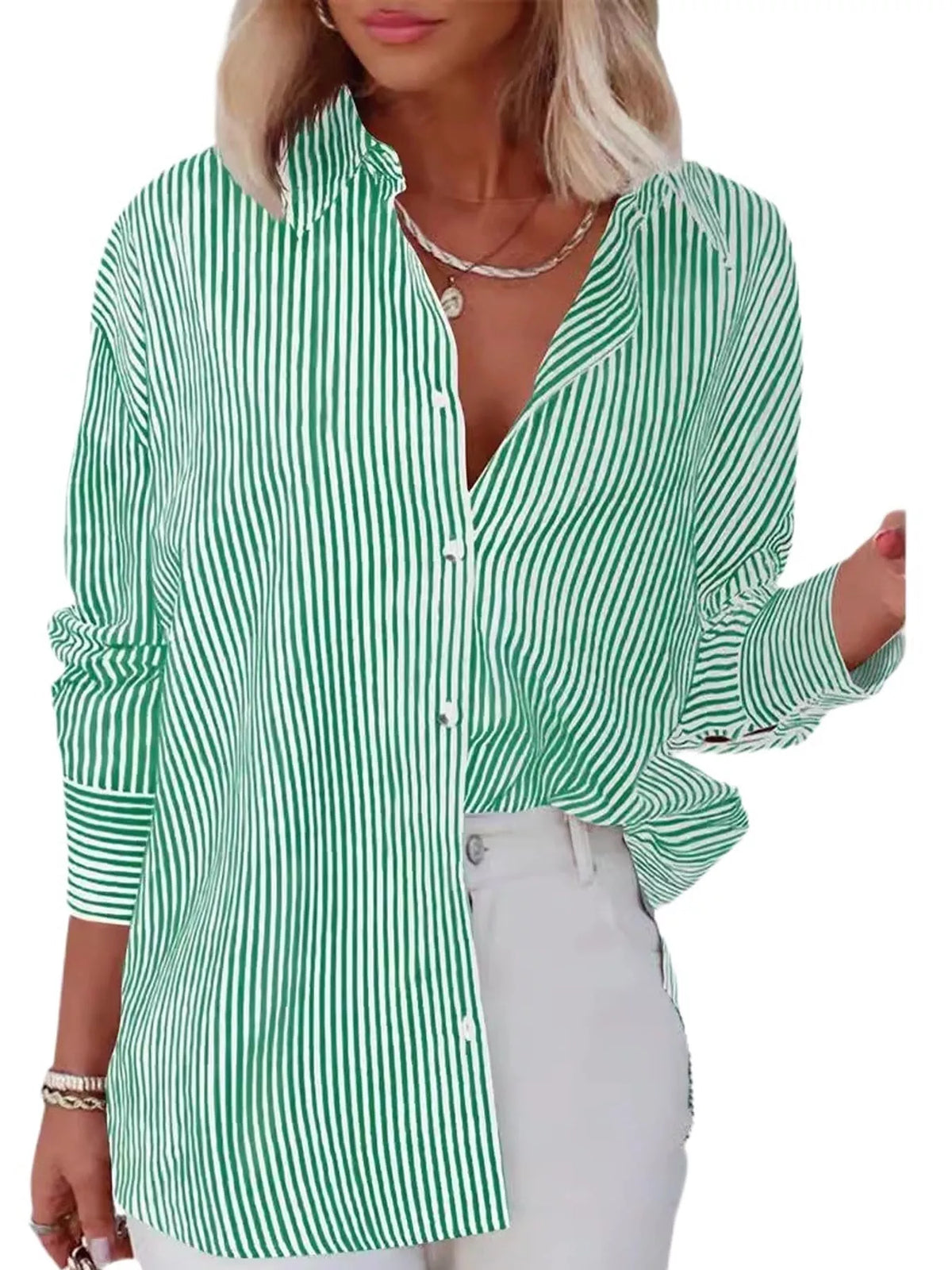 Casual Striped Button-Down Shirt