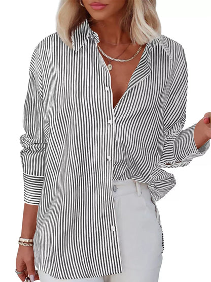 Casual Striped Button-Down Shirt