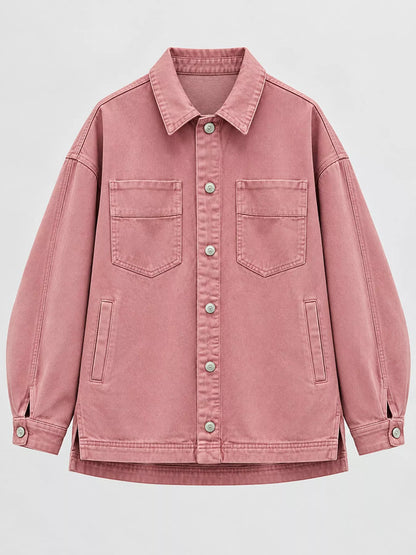 Button Up Long Sleeve Denim Jacket
