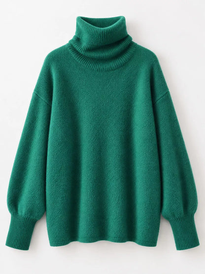 Turtleneck Dropped Shoulder Sweater