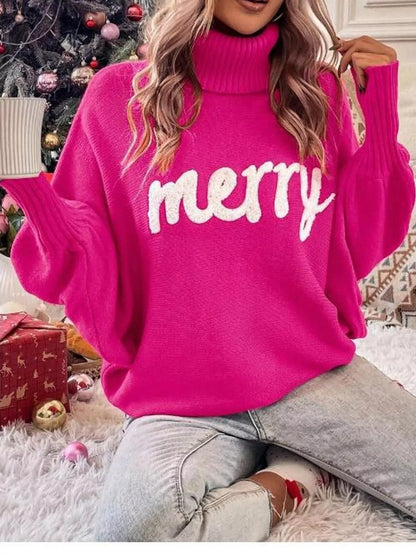 Christmas Letter Turtleneck Sweater