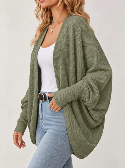Open-Front Batwing Sleeve Cardigan