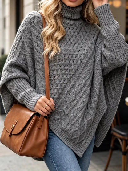 Turtleneck Cable-Knit Sweater