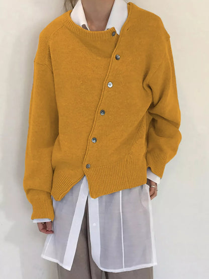 Asymmetric Button-Down Sweater