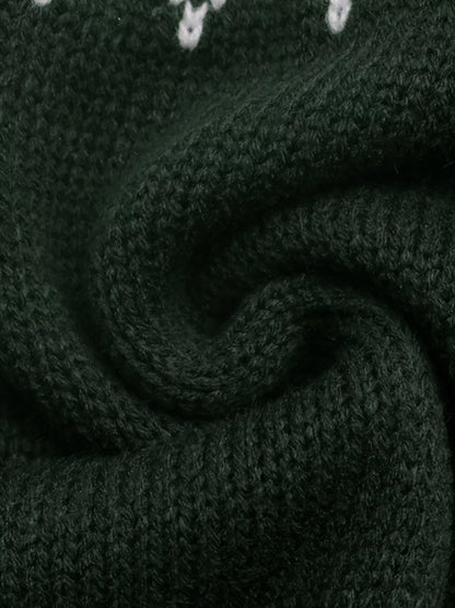 Christmas Tree Pattern Round Neck Sweater