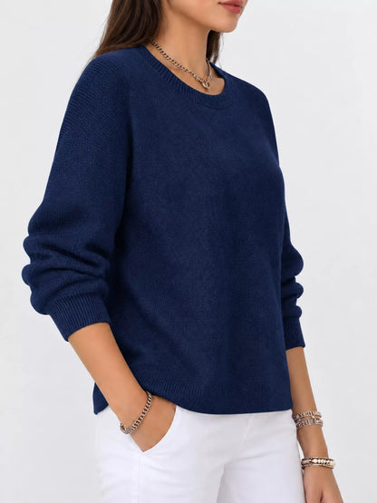 Full Size Classic Crew Neck Sweater Plus Size