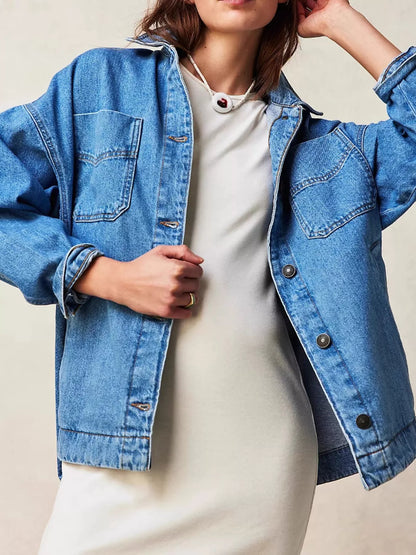Button Up Long Sleeve Denim Jacket