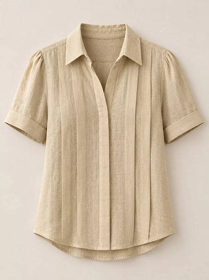 Full Size Button Up Short Sleeve Shirt Plus Size