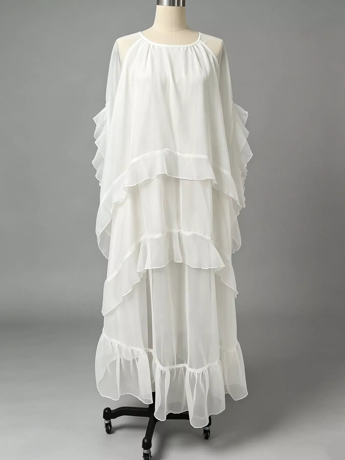 Ruffled Layered Bohemian Maxi Dress
