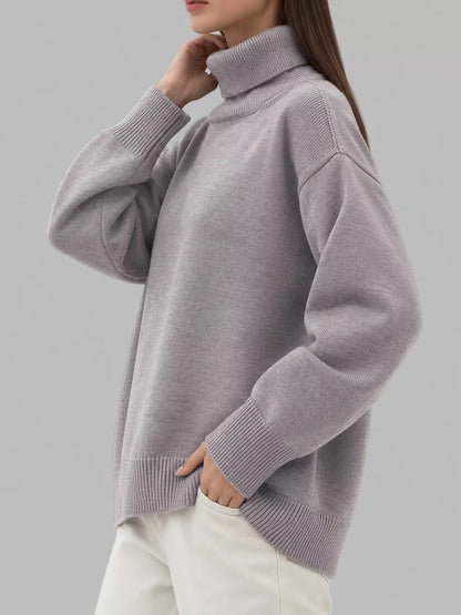 Turtleneck Dropped Shoulder Sweater
