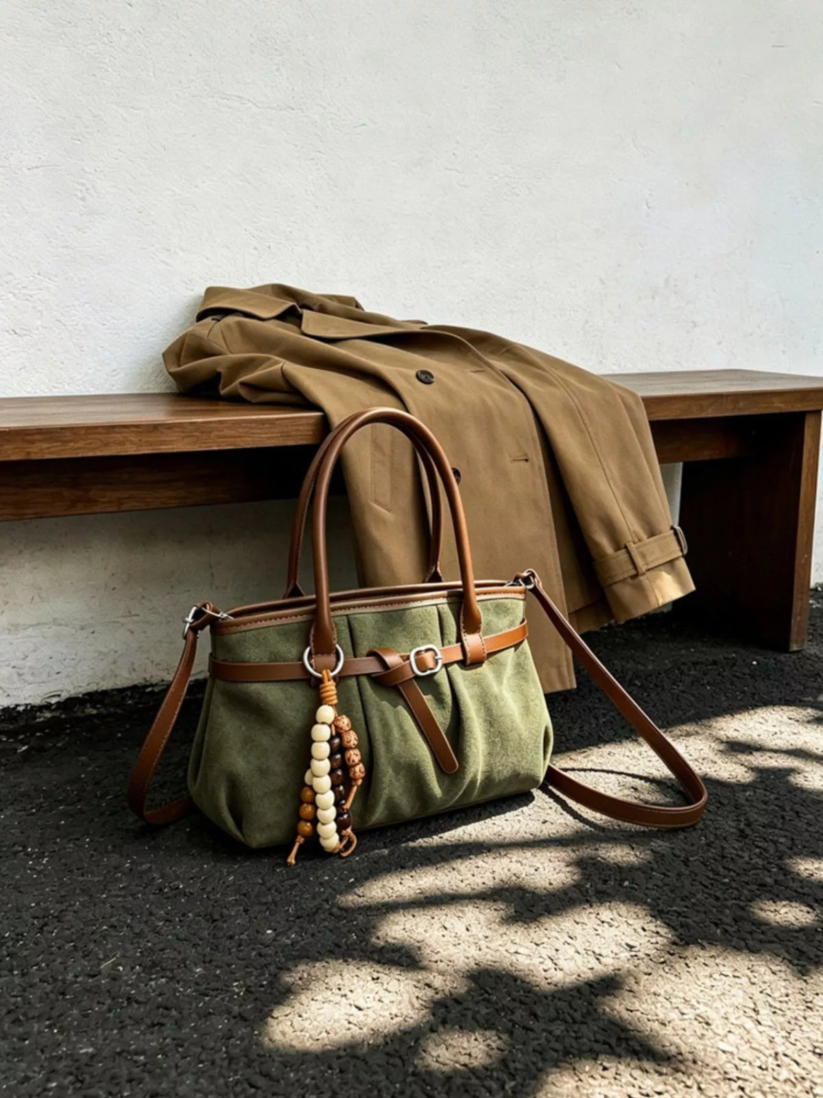 Vintage Ruched Crossbody Bag