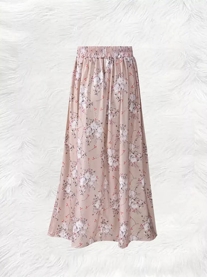Printed Elastic Waist Skirt