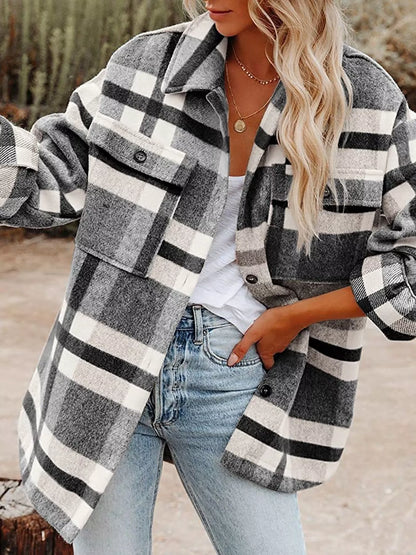 Plaid Button Up Shacket