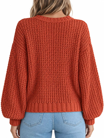 Full Size Chunky Knit Button-Down Cardigan Plus Size