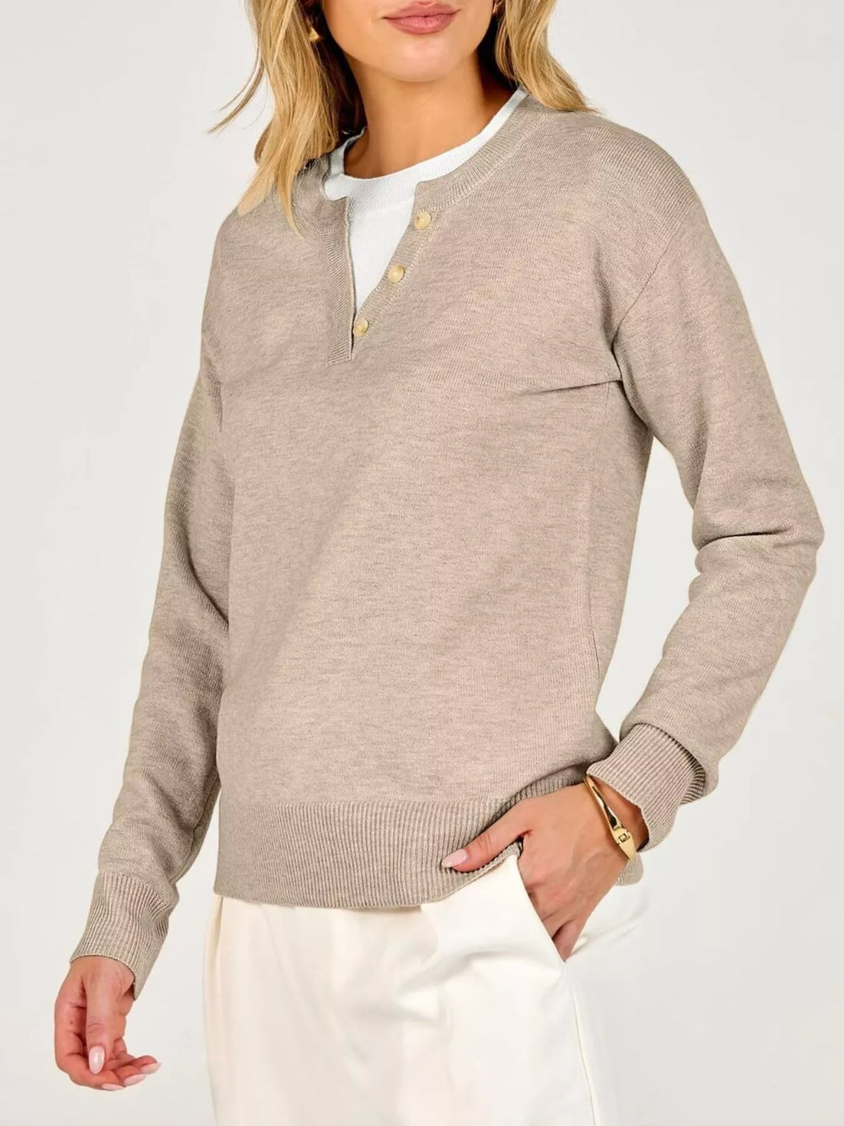 Long Sleeve Dropped Shoulder Sweater