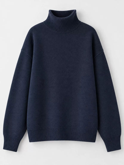 Turtleneck Dropped Shoulder Sweater