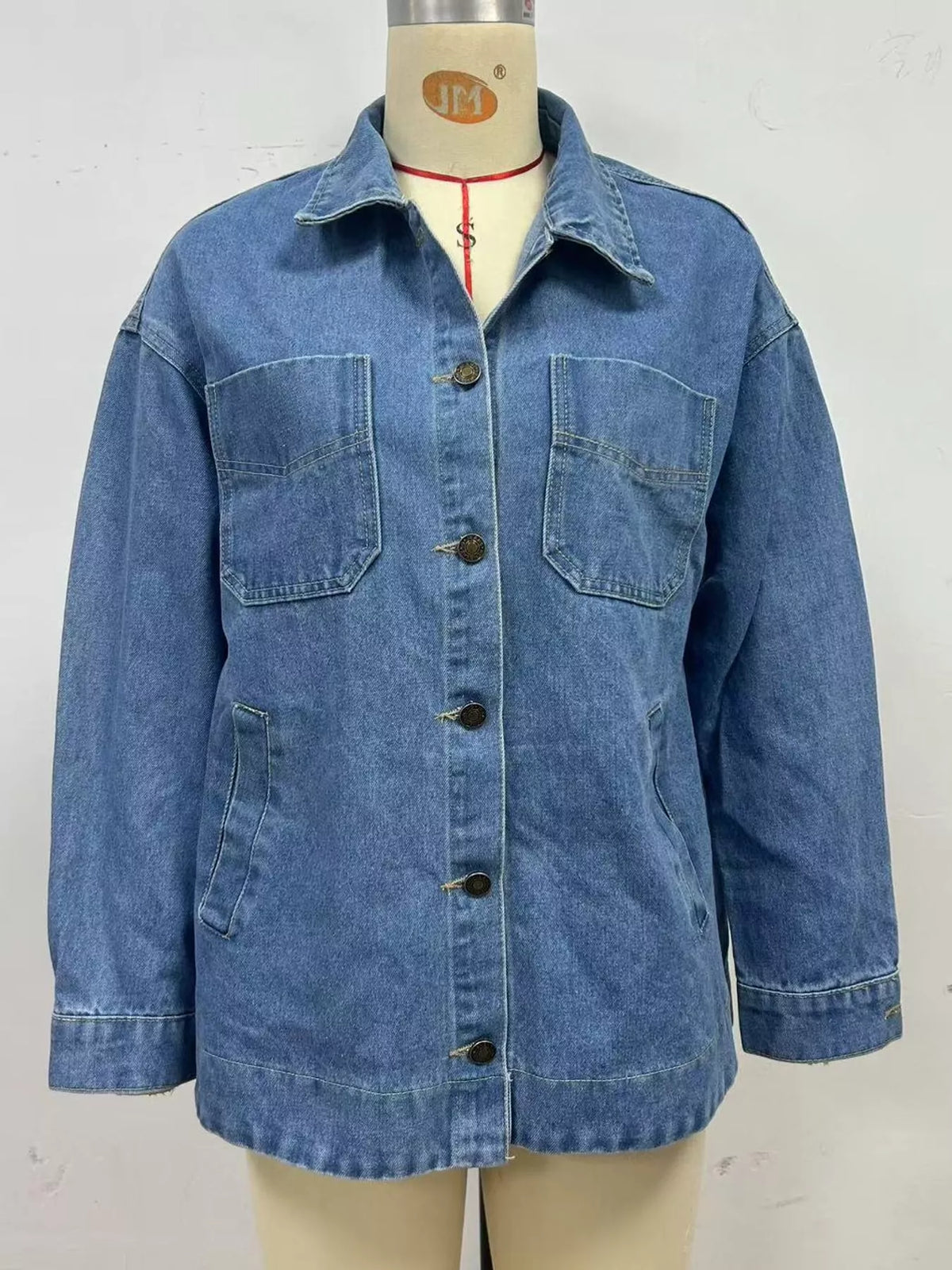 Button Up Long Sleeve Denim Jacket