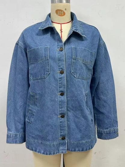 Button Up Long Sleeve Denim Jacket