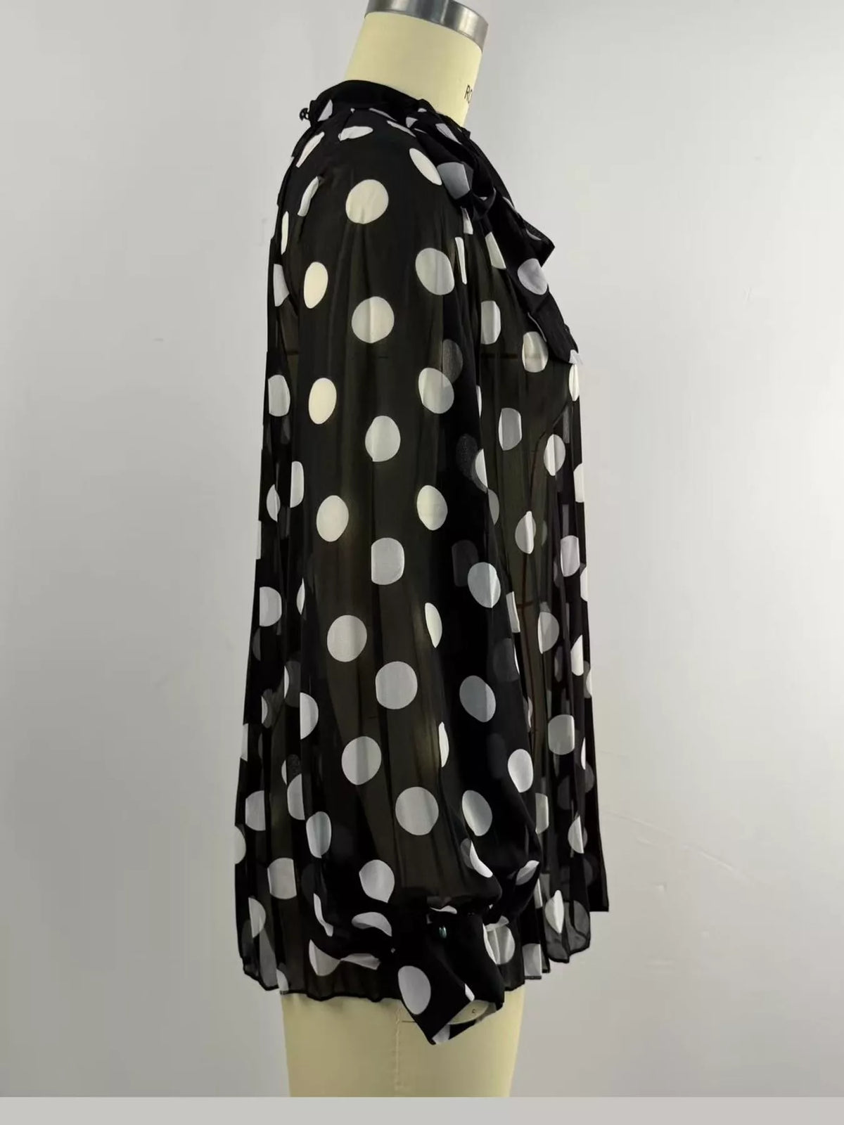 Polka Dot Long Sleeve Blouse